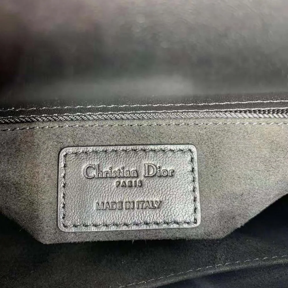 Dior Mini Lady Dior Bag Black Cannage Calfskin with Diamond Motif for Women
