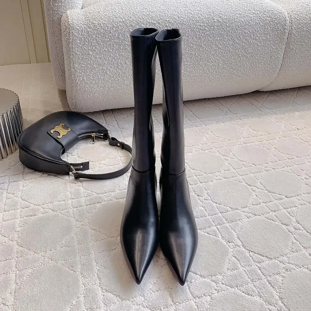 Jimmy Choo Cycas Knee Boot 95 Black Nappa Leather Knee for Women in High Boots Jimmy Choo Cycas Knee Boot 95 Black Nappa Leather Knee for Women in High Boots