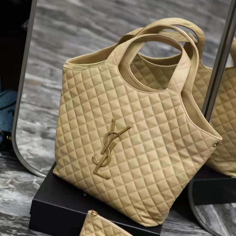 Saint Laurent YSL Icare Maxi Shopping Bag in Quilted Nubuck Suede for Women Saint Laurent YSL Icare Maxi Shopping Bag in Quilted Nubuck Suede for Women