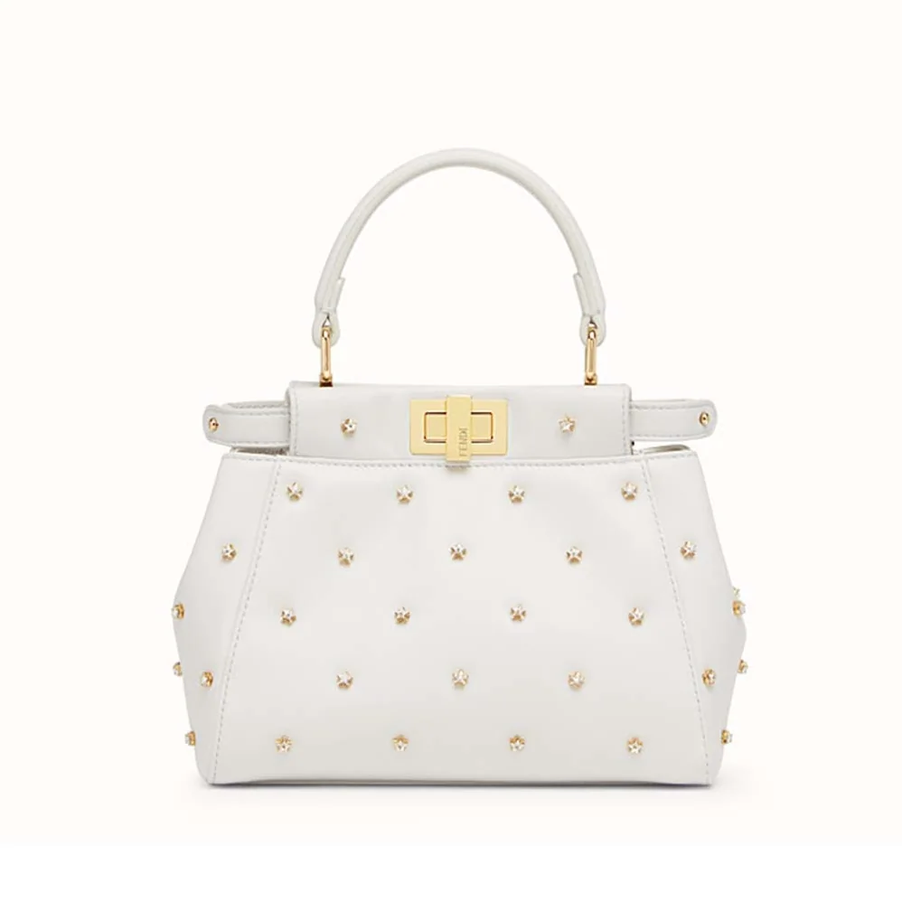 Fendi Peekaboo XS Leather Mini-Bag for Women in White
