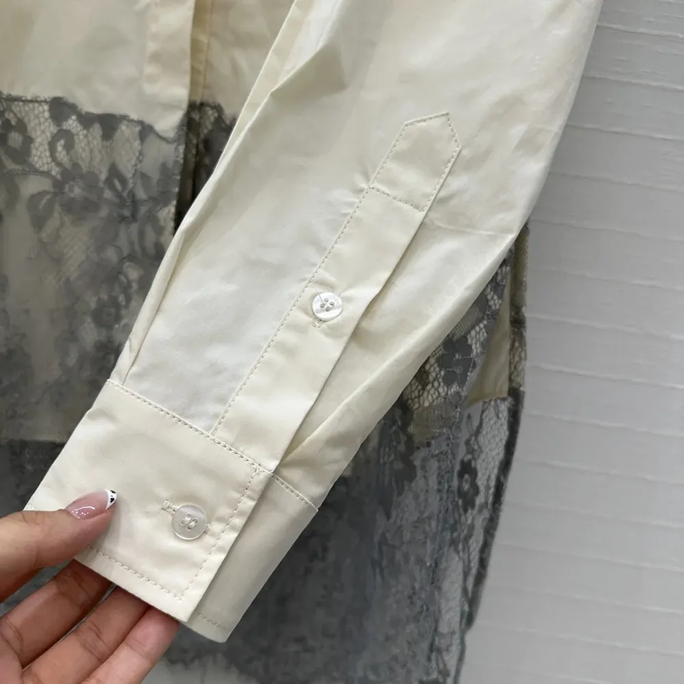 Fendi White Cotton Poplin Shirt for Women