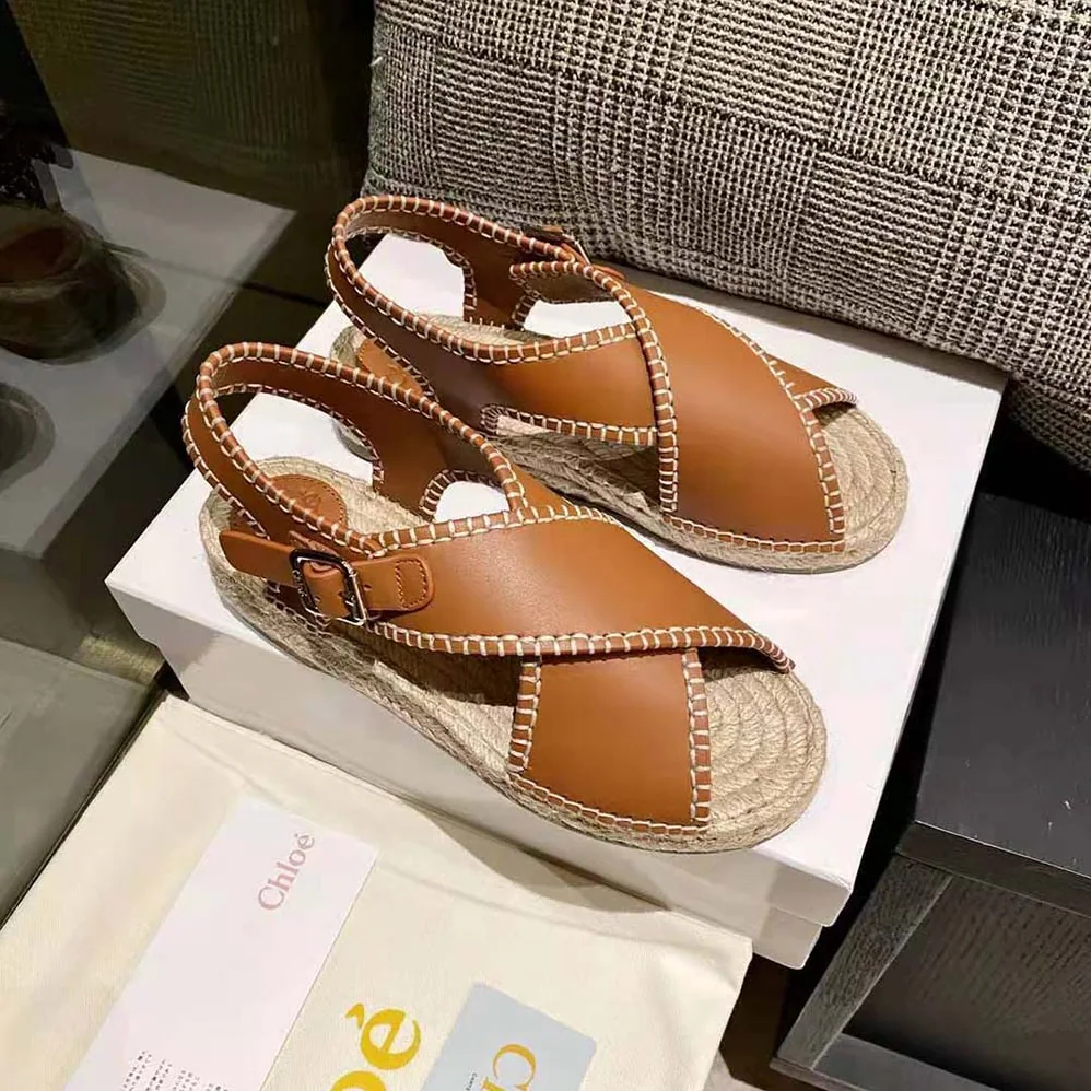 Chloe Lucinda Flat Espadrille for Women in Brown Chloe Lucinda Flat Espadrille for Women in Brown