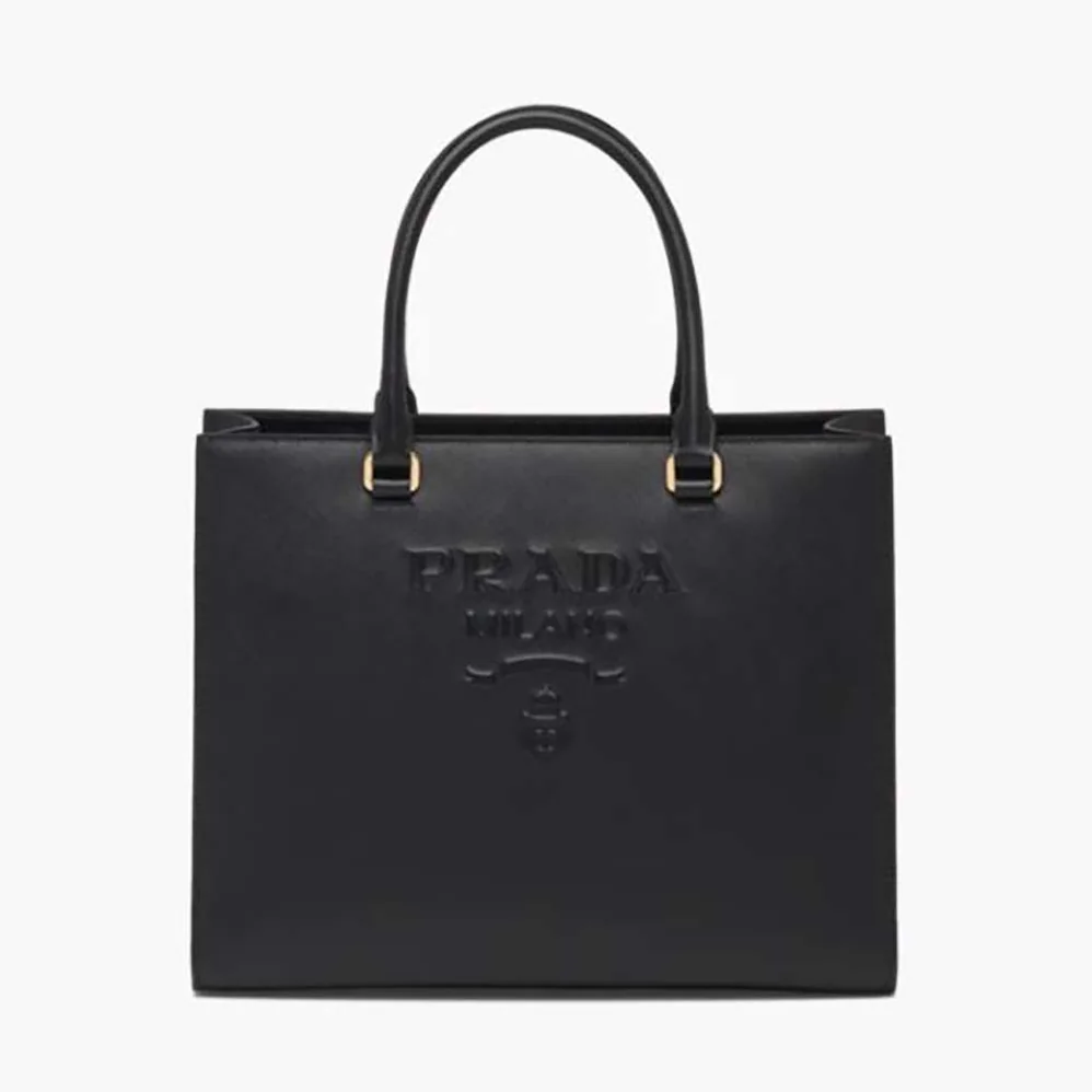 Prada Medium Saffiano Leather Handbag for Women in Black Prada Medium Saffiano Leather Handbag for Women in Black