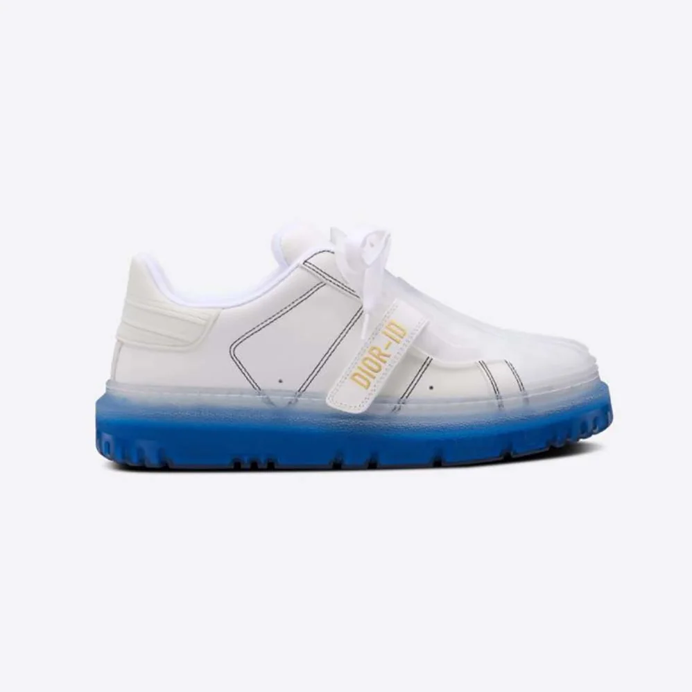 Dior Dior-Id Sneaker White Calfskin and Deep Blue Transparent Rubber for Women