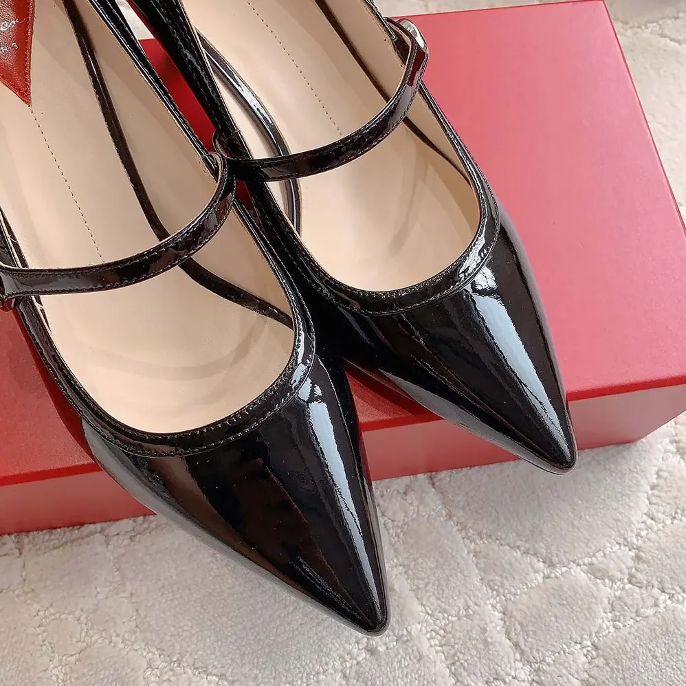 Roger Vivier Mary Jane Virgule 55 Mules in Patent Leather for Women in Black Roger Vivier Mary Jane Virgule 55 Mules in Patent Leather for Women in Black