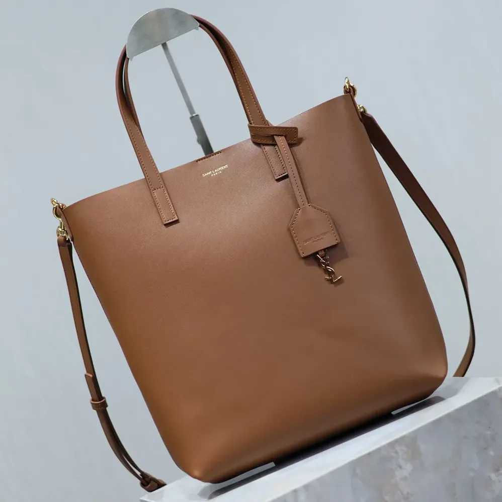 Saint Laurent YSL Shopping Saint Laurent Toy in Leather for Women in Brown