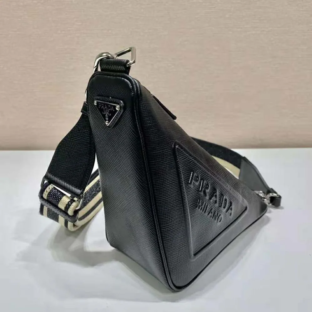 Prada Saffiano Prada Triangle Bag for Women in Black