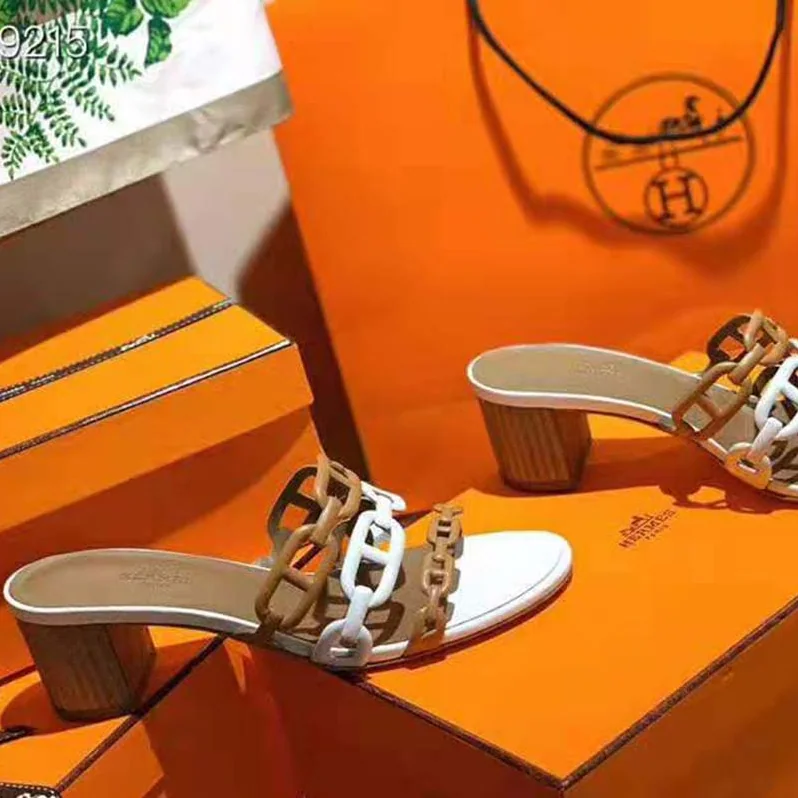 Hermes Tandem Sandal in Nappa Leather 5.1cm Heel for Women in Brown Hermes Tandem Sandal in Nappa Leather 5.1cm Heel for Women in Brown