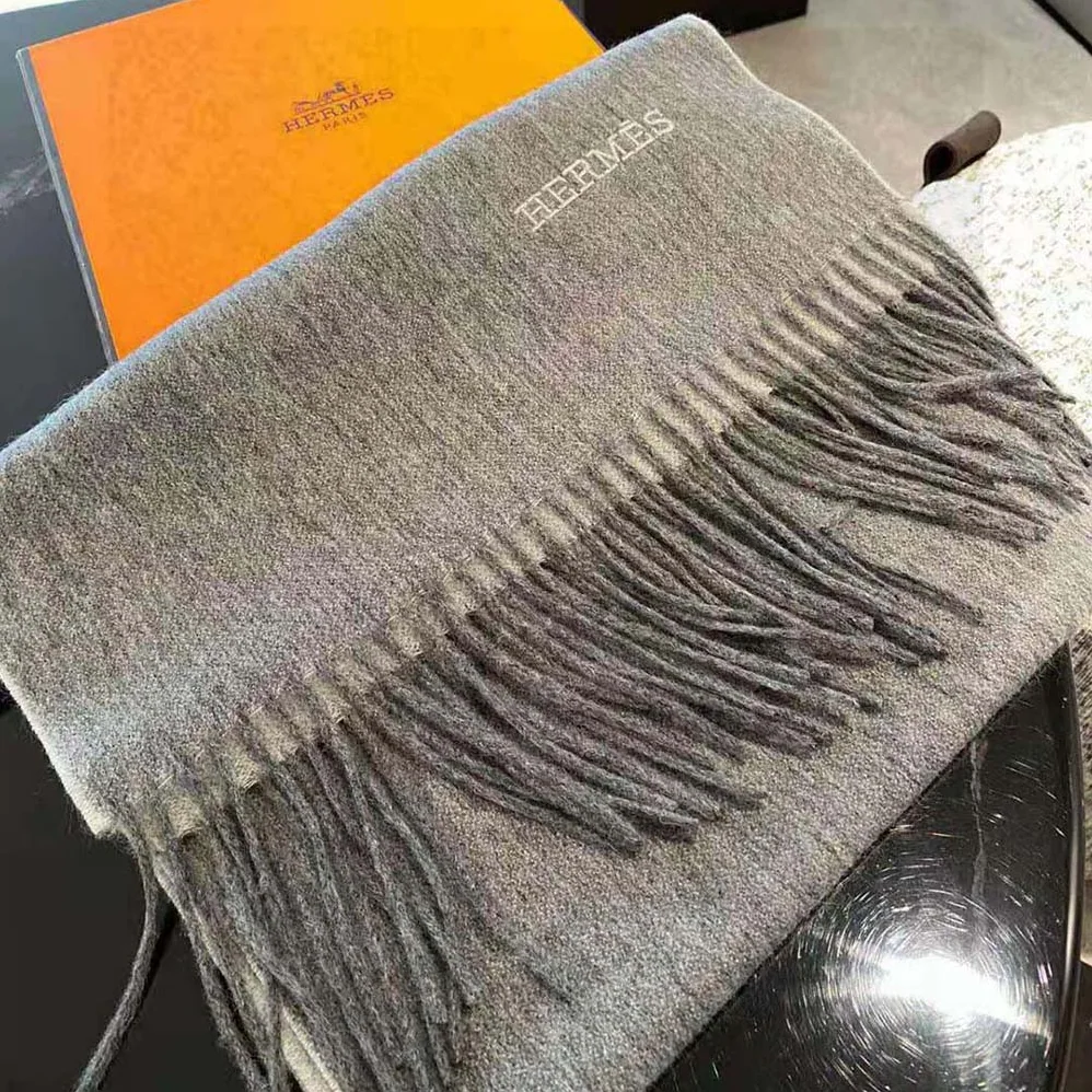 Hermes Double Face Stole for Unisex in Silver