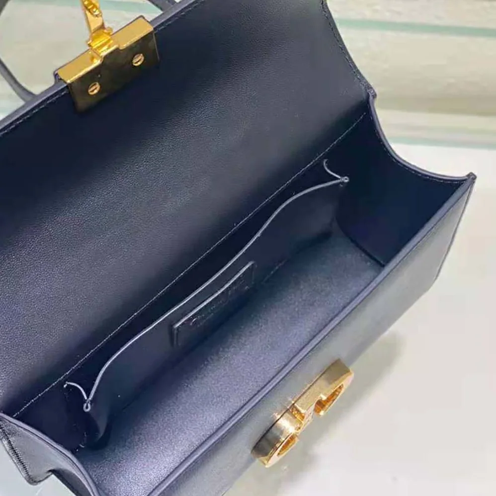Dior 30 Montaigne East-West Bag with Chain Black Calfskin for Women