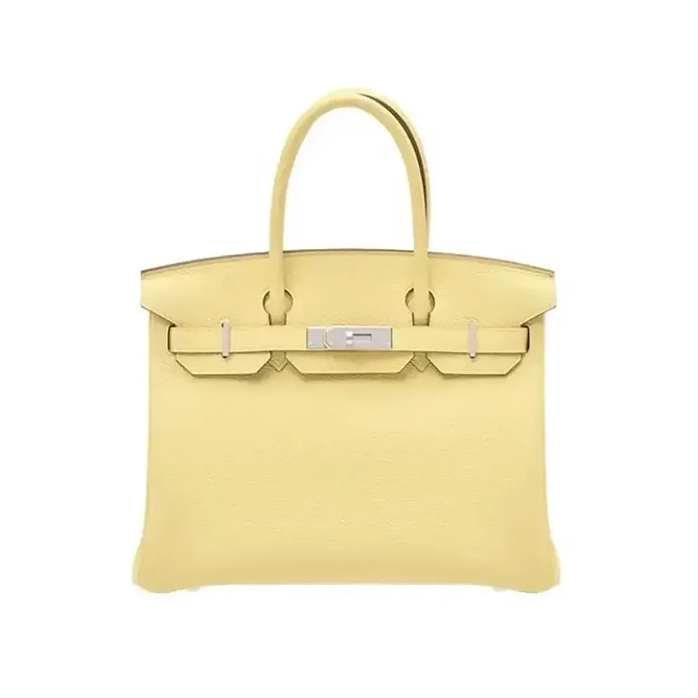 Hermes Birkin 30 Bag in Epsom Leather with Silver Hardware in Yellow/Silver Hermes Birkin 30 Bag in Epsom Leather with Silver Hardware in Yellow/Silver