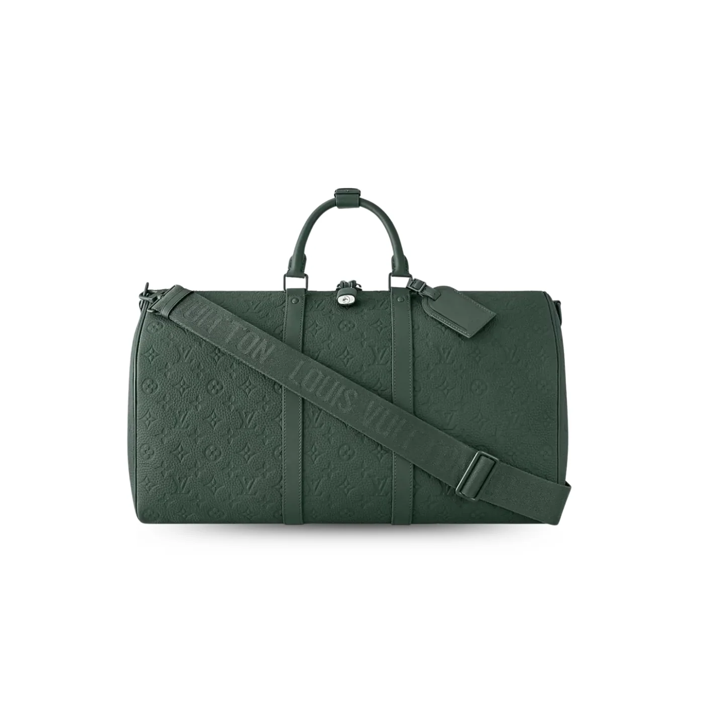 Louis Vuitton Keepall Bandouliere 50 Travel Bag in Green Matte Green Hardware