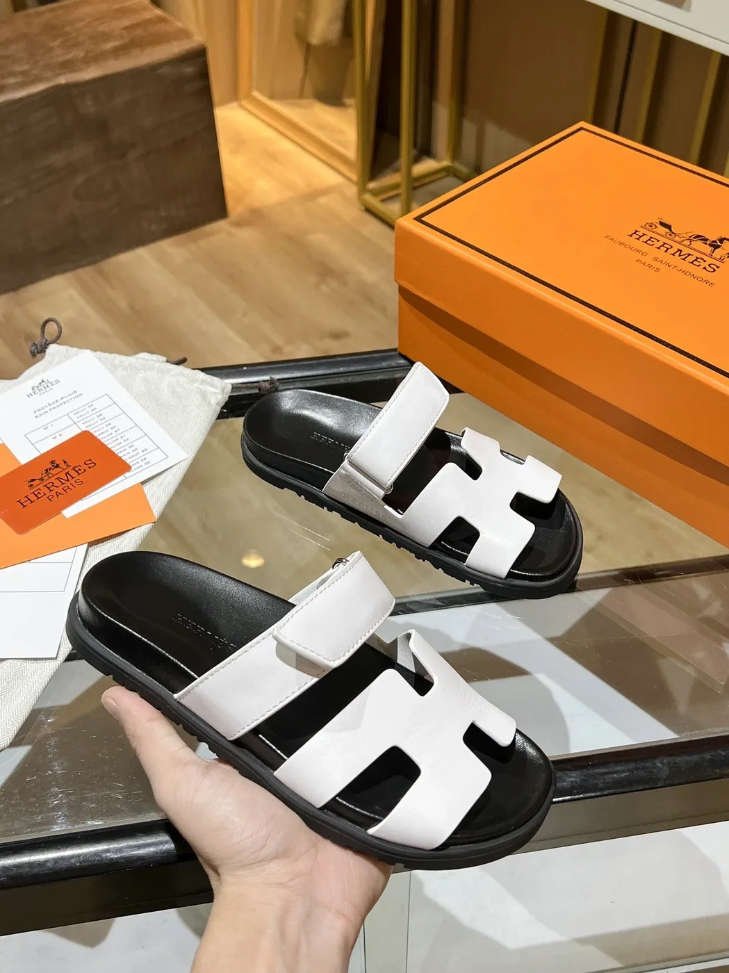 Hermes Chypre Sandal Black/White , Shoes for Women Hermes Chypre Sandal Black/White , Shoes for Women