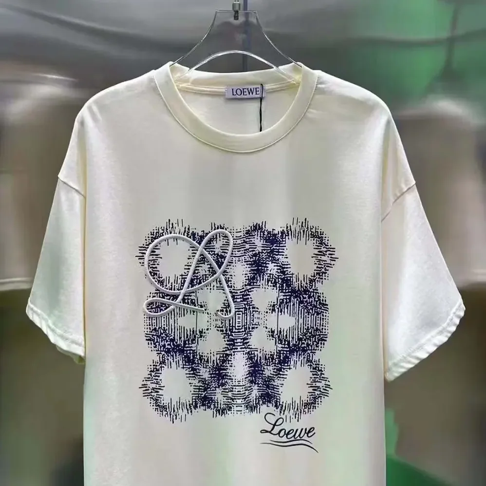 Loewe Short Sleeve T-shirts in Cotton for Men in White