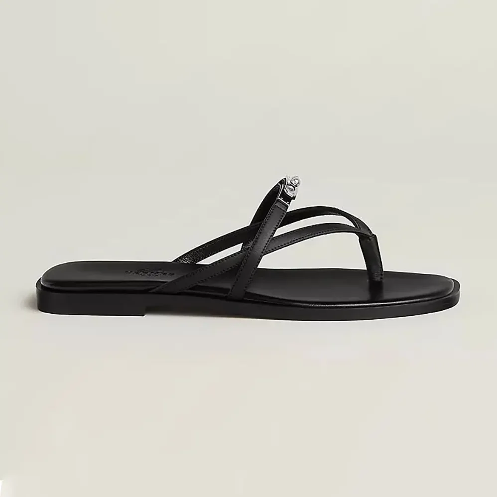 Hermes Miss Sandal in Calfskin for Women in Black Hermes Miss Sandal in Calfskin for Women in Black