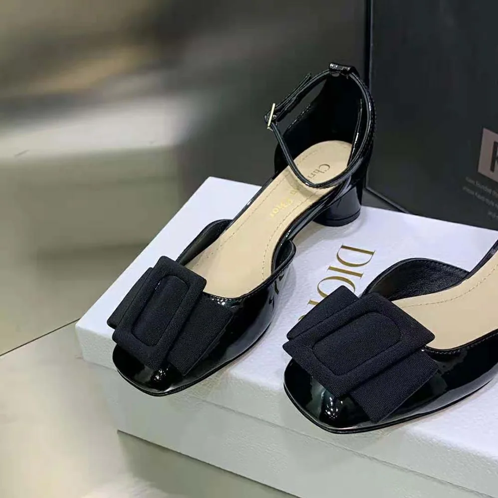 Dior Idylle Ballet Pump Black Patent Calfskin and Grosgrain for Women Dior Idylle Ballet Pump Black Patent Calfskin and Grosgrain for Women
