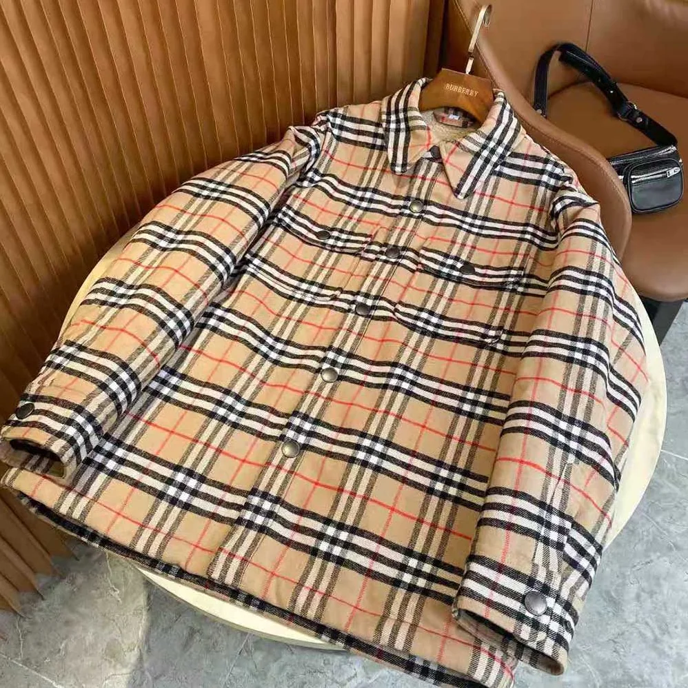 Burberry Vintage Check Wool Cotton Overshirt for Women Burberry Vintage Check Wool Cotton Overshirt for Women