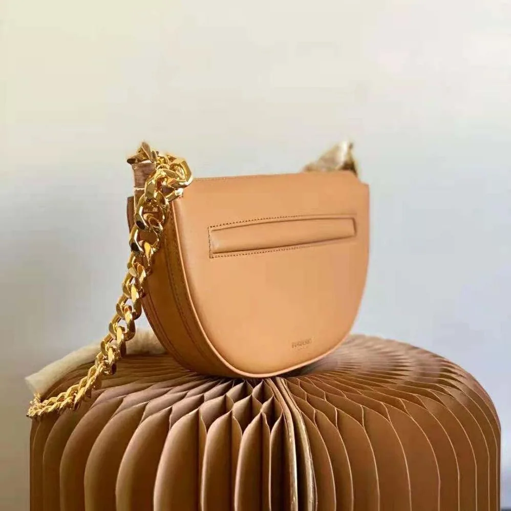 Burberry Mini Leather Zip Olympia Bag for Women in Brown