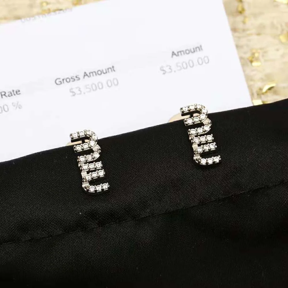 Miu Miu Metal Earrings with Crystals for Women Miu Miu Metal Earrings with Crystals for Women