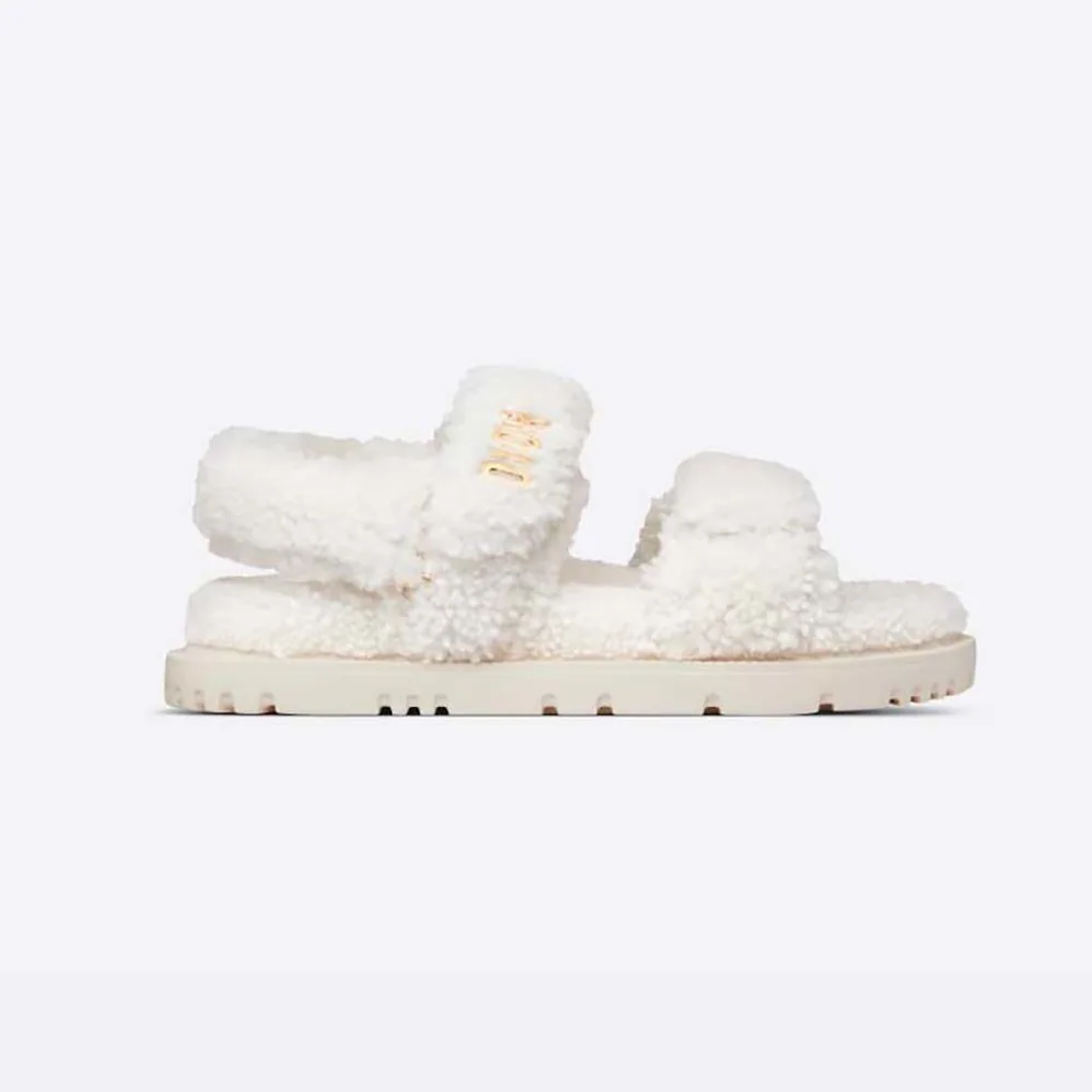 Dior Dioract Sandal White Shearling for Women