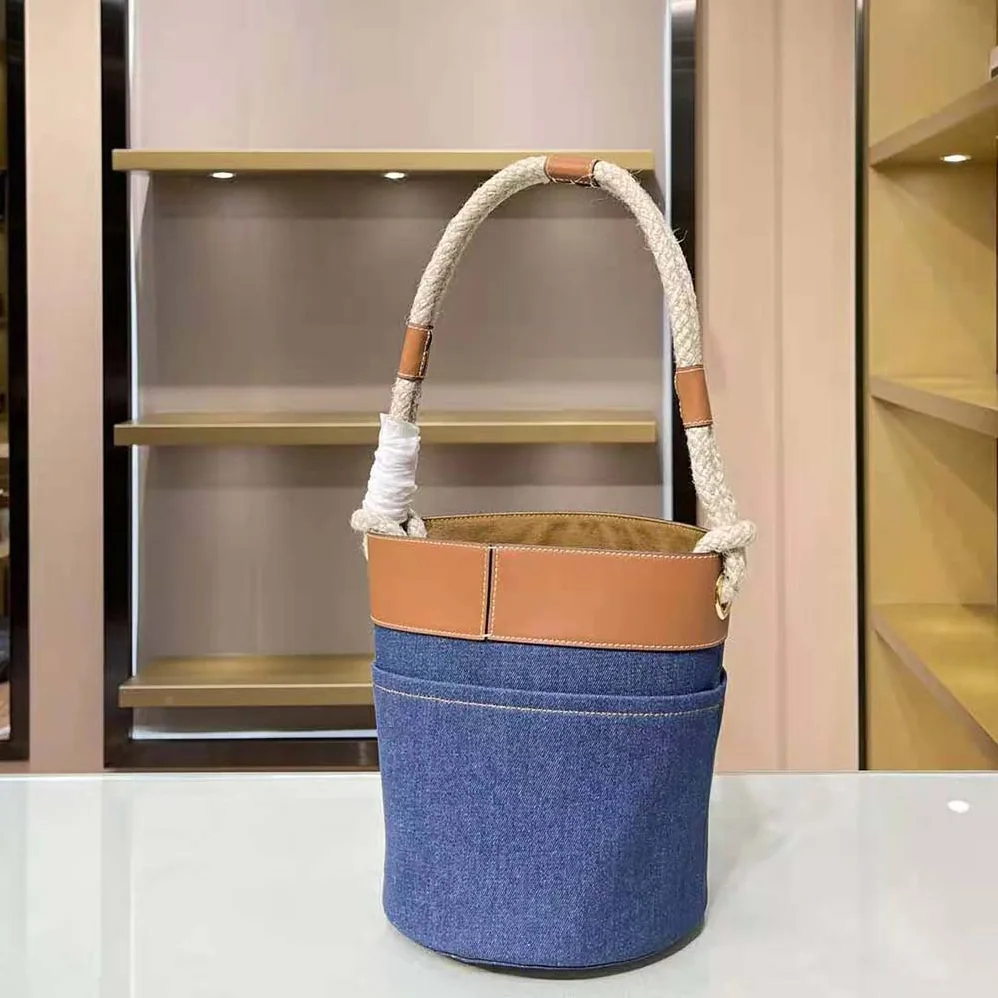 Celine Bucket Celine in Denim with Celine Print and Calfskin for Women
