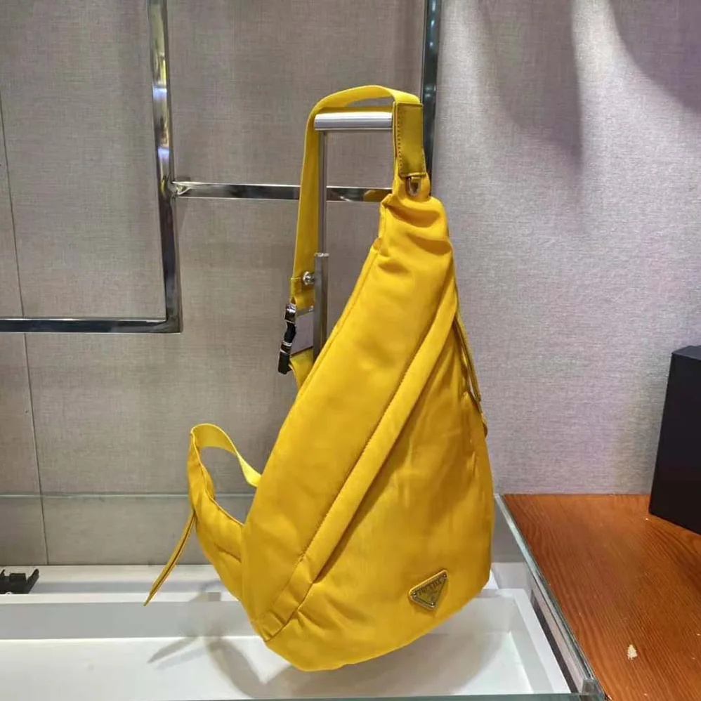 Prada Re-Nylon and Leather Backpack for Women in Yellow