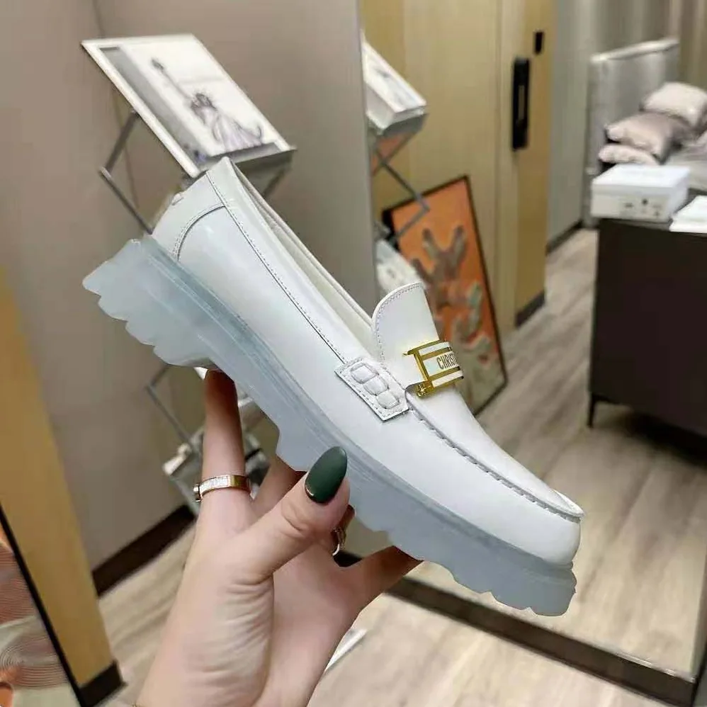 Dior Code Loafer White Brushed Calfskin for Women Dior Code Loafer White Brushed Calfskin for Women