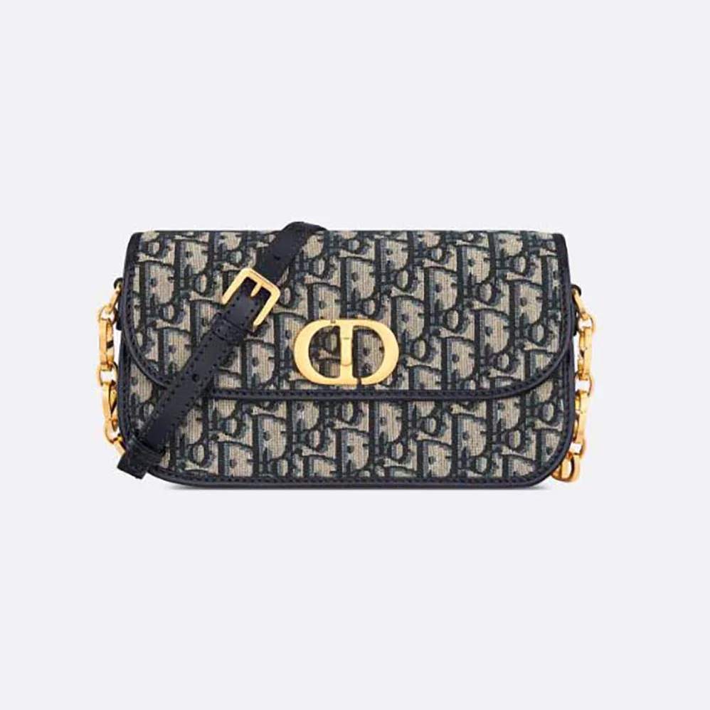 Dior 30 Montaigne Avenue Bag Blue Dior Oblique Jacquard for Women