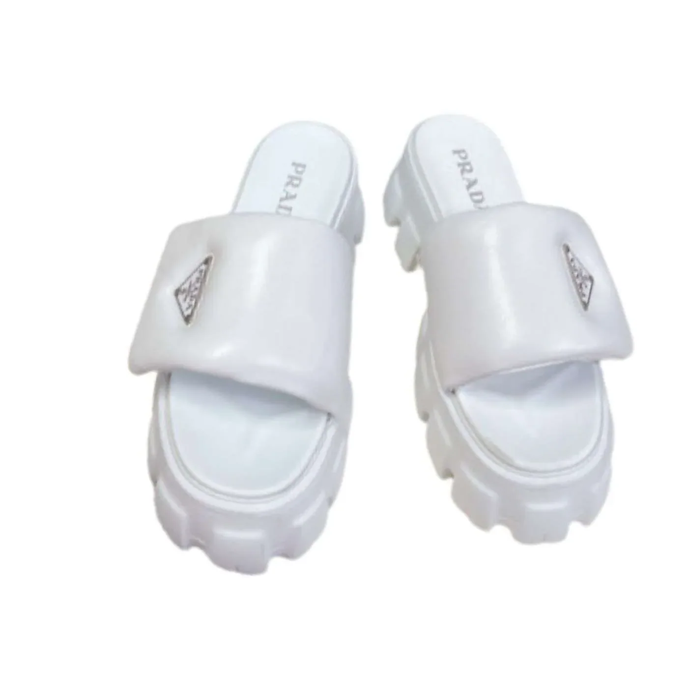 Prada Soft Padded Slides White