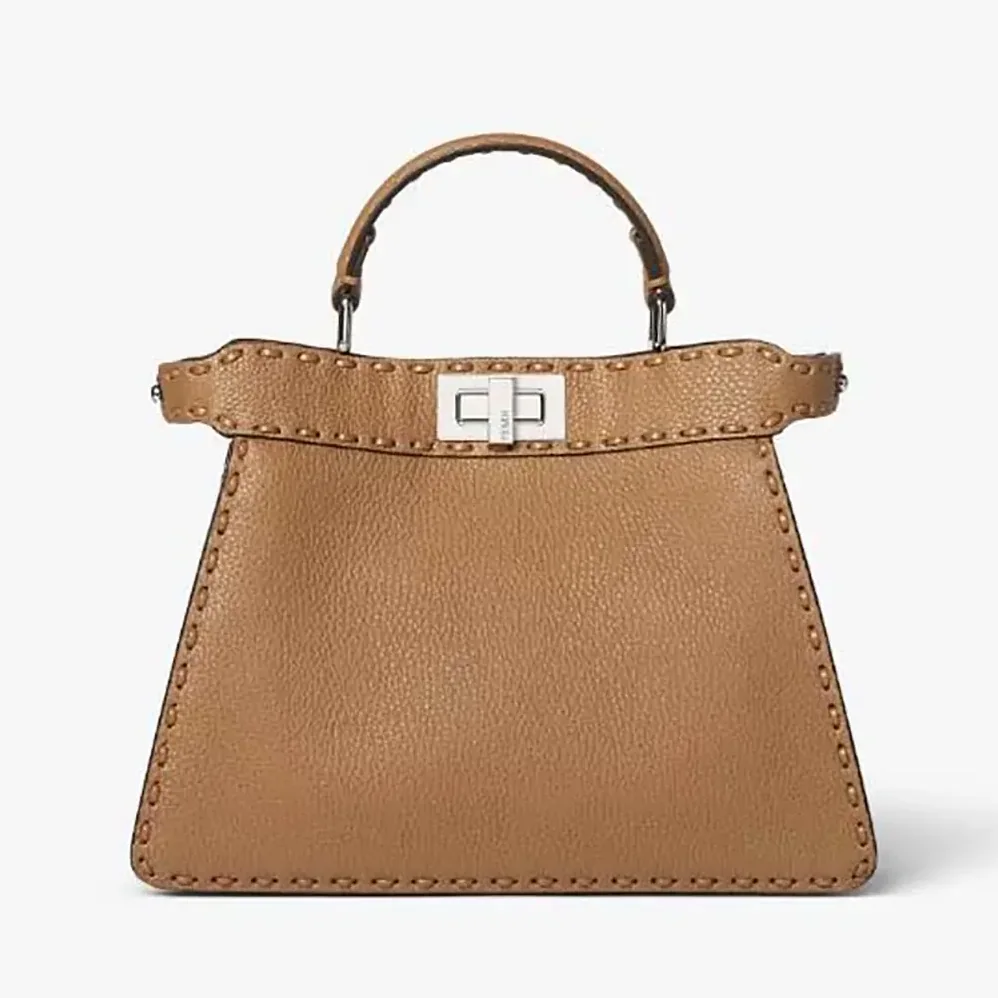 Fendi Peekaboo Iseeu Small Coffee for Women in coloured Selleria Bag