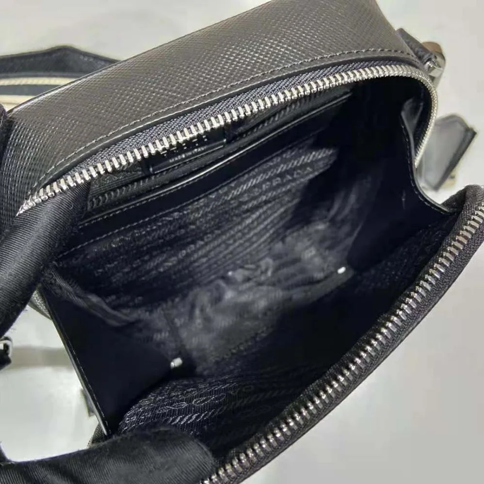 Prada Saffiano Leather Shoulder Bag for Women in Black