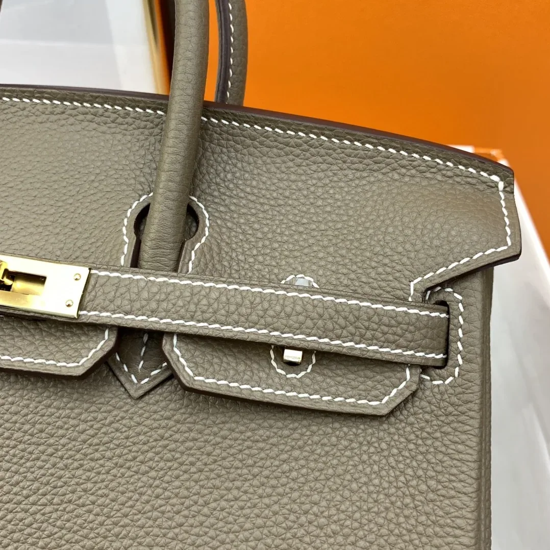 Hermes Birkin Top Handle Bag / Nata Swift Brown Gold Hardware
