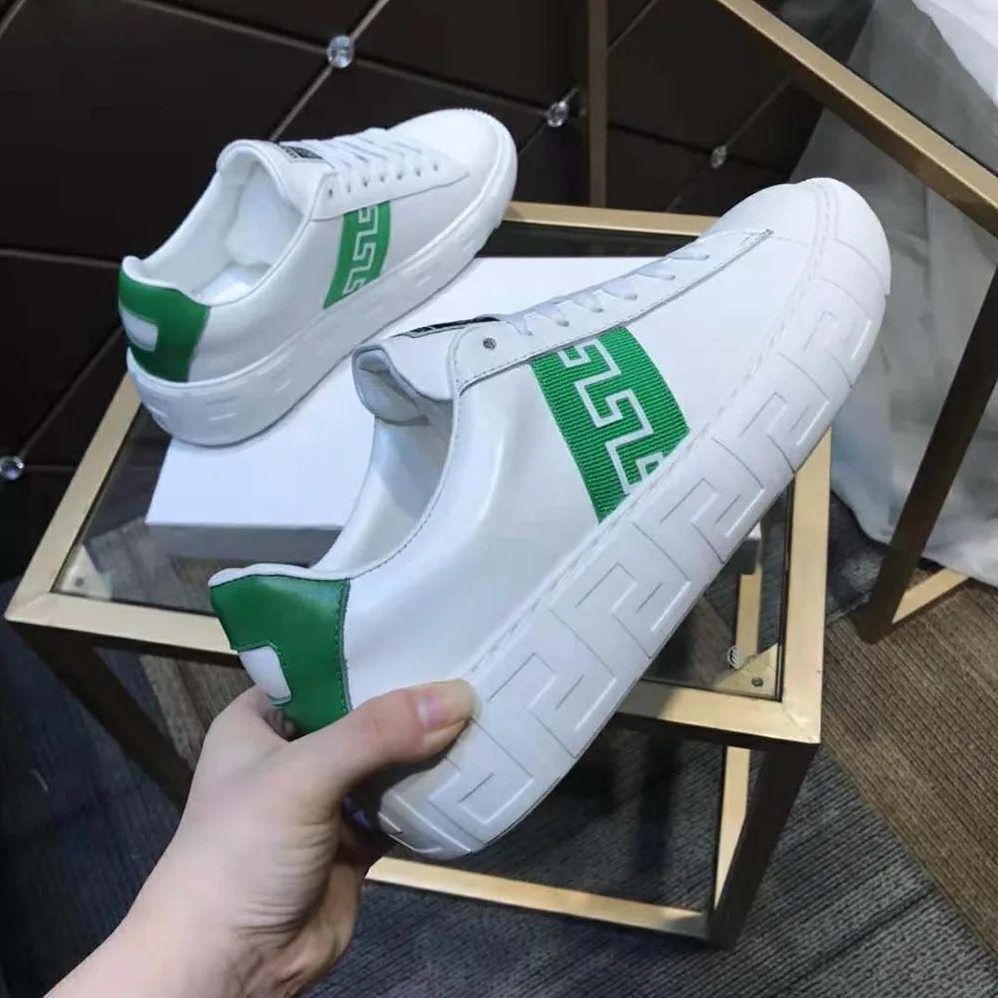 Versace A Classic Low Top Greca Sneakers for Women in Green Versace A Classic Low Top Greca Sneakers for Women in Green