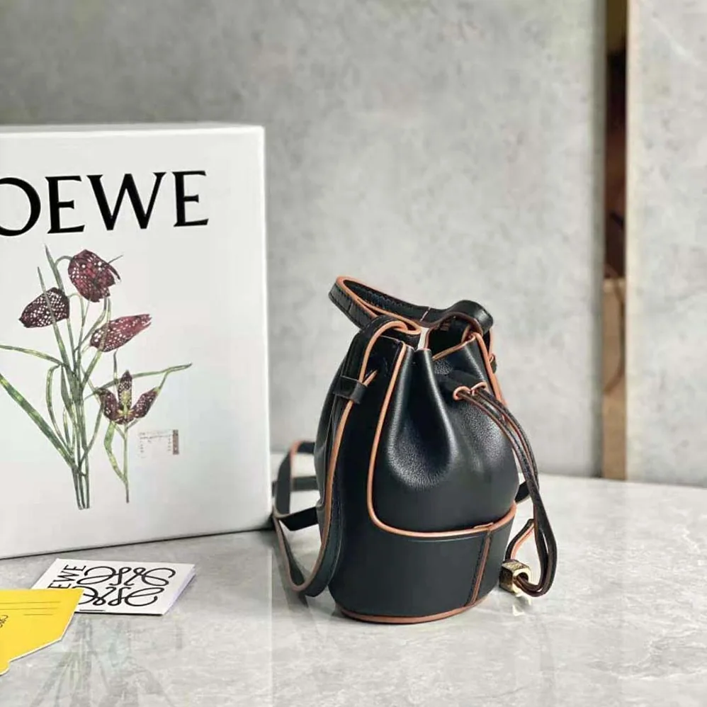 Loewe Nano Balloon Bag in Nappa and Calfskin for Women in Black Loewe Nano Balloon Bag in Nappa and Calfskin for Women in Black