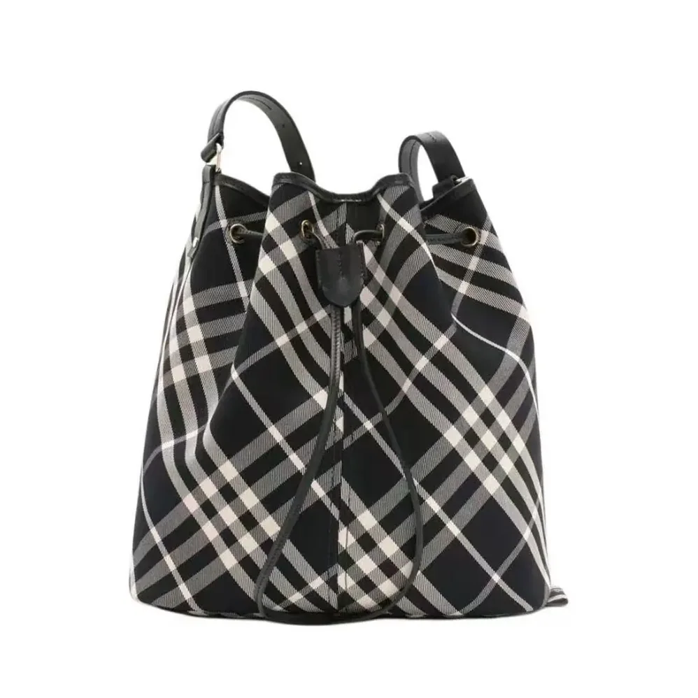 Burberry Medium Check Drawstring Pouch for Women Burberry Medium Check Drawstring Pouch for Women