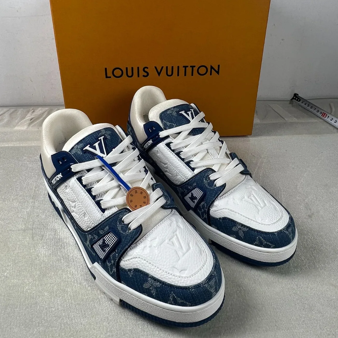 Louis Vuitton Trainer Sneaker Monogram Canvas Blue Virgil Abloh Louis Vuitton Trainer Sneaker Monogram Canvas Blue Virgil Abloh