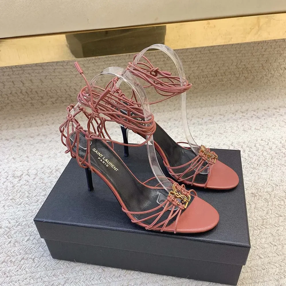 Saint Laurent YSL Babylone Sandals in Smooth Leather for Women Saint Laurent YSL Babylone Sandals in Smooth Leather for Women
