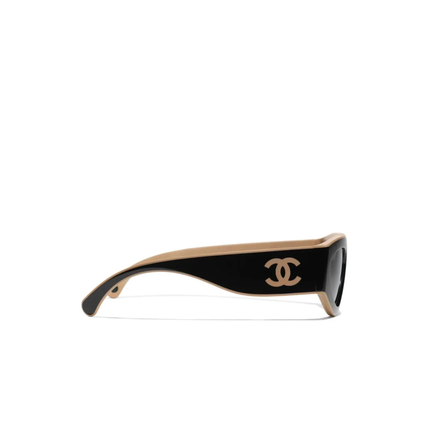 Chanel Rectangular Sporty Sunglasses Black & Brown