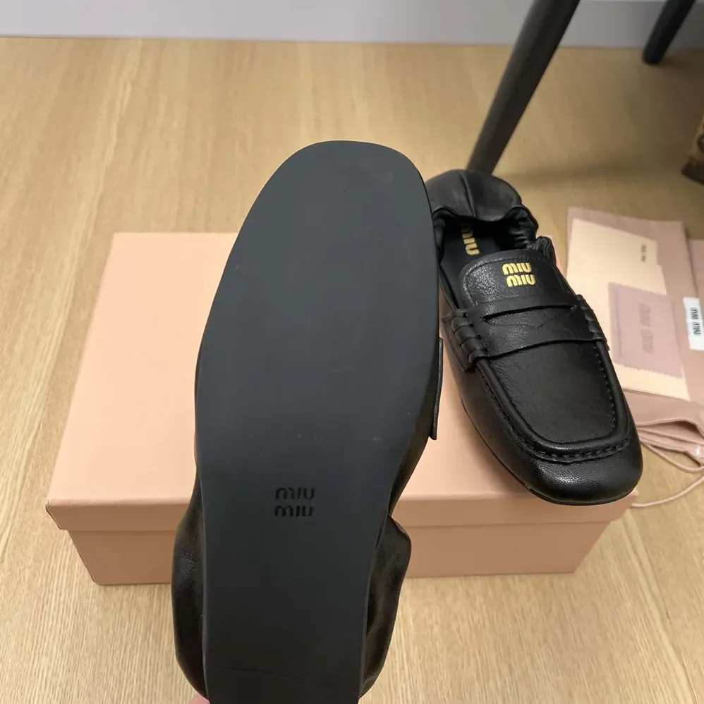 Miu Miu Nappa leather loafers for Women in Black