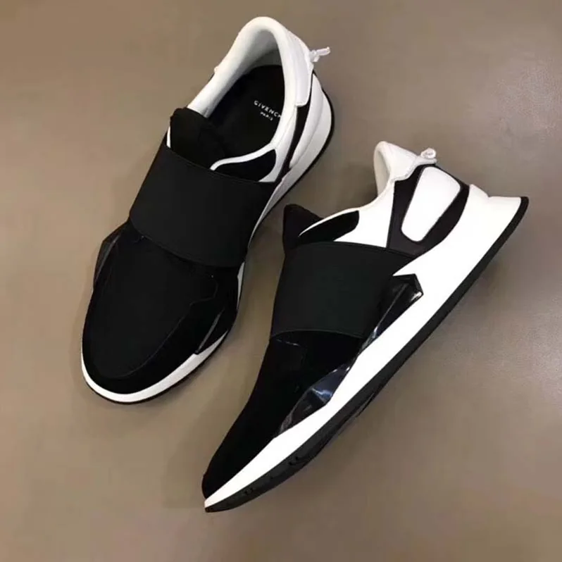 Givenchy Elastic Strap Sneakers in Leather Shoes Black for Women Givenchy Elastic Strap Sneakers in Leather Shoes Black for Women