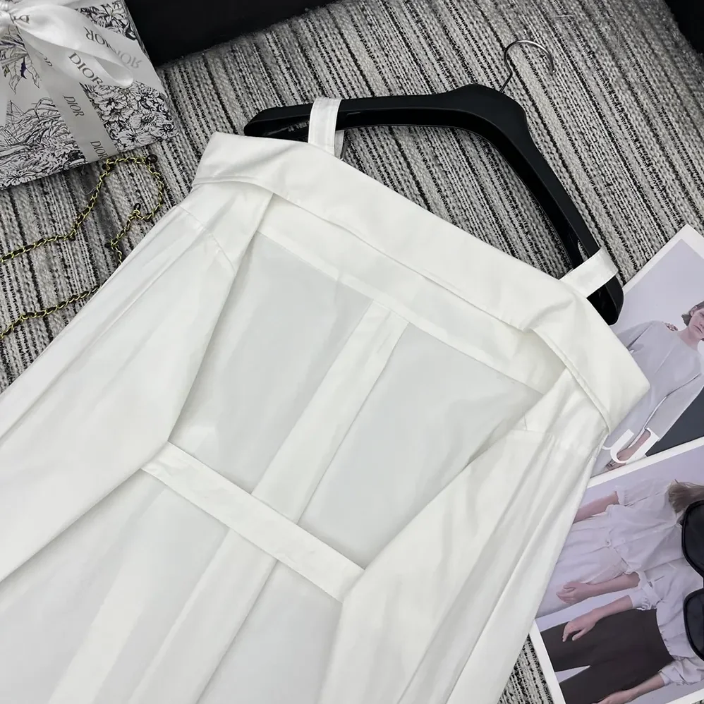 Dior Shirtdress White Lightweight Cotton and Silk Poplin for Women