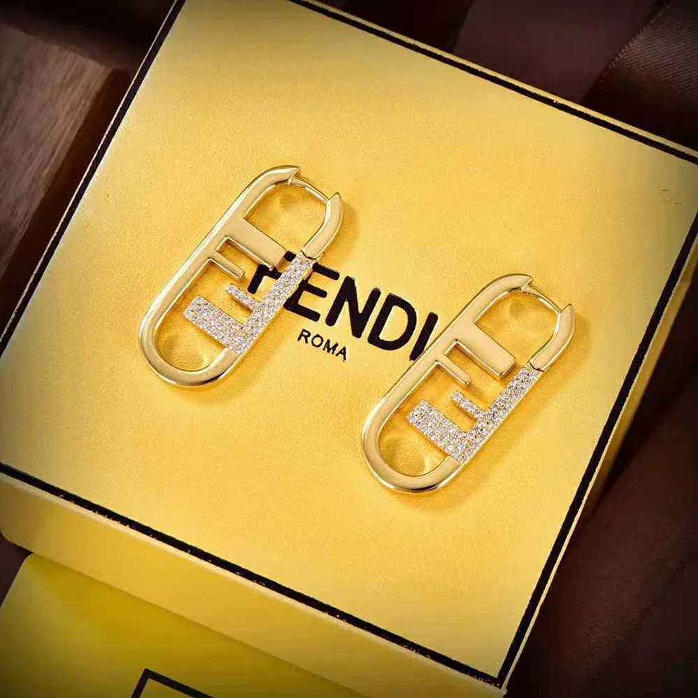 Fendi O'Lock Earrings Gold for Women in colored