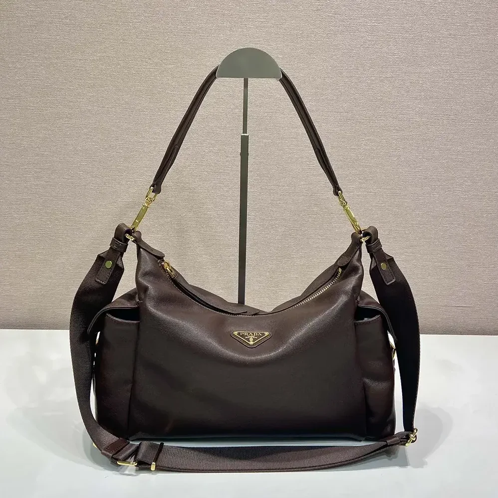 Prada Explore Large Nappa Leather Bag for Women in Dark Brown