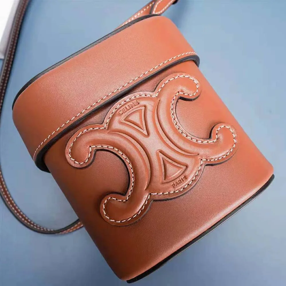 Celine Small Box Cuir Triomphe in Smooth Calfskin for Women in Brown
