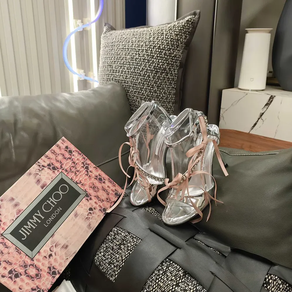 Jimmy Choo Lula 100mm Silver and Macaron Liquid Metal Leather Sandals for Women Jimmy Choo Lula 100mm Silver and Macaron Liquid Metal Leather Sandals for Women