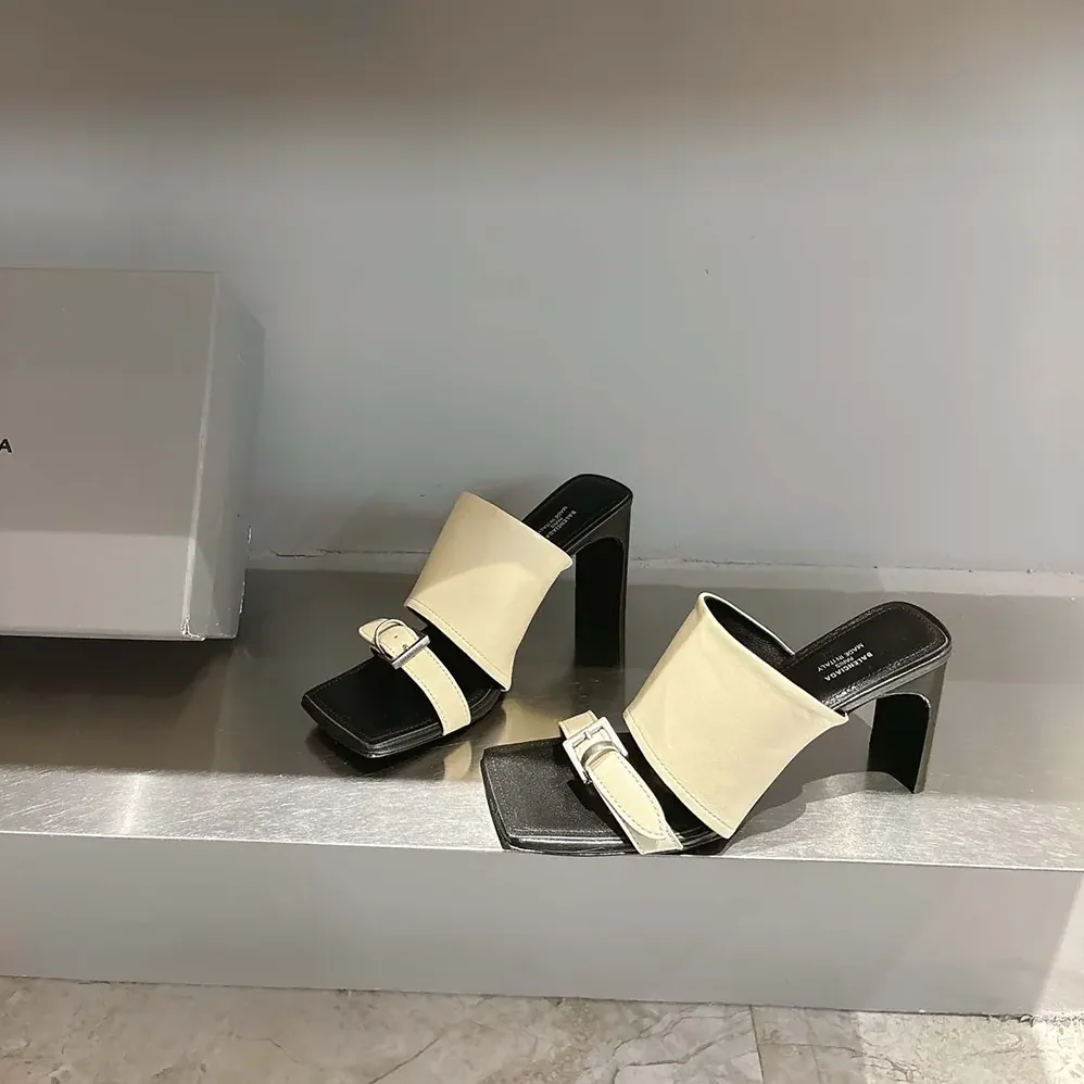 Balenciaga Bel Air 80mm Sandal in Soya Smooth Calfskin for Women Balenciaga Bel Air 80mm Sandal in Soya Smooth Calfskin for Women