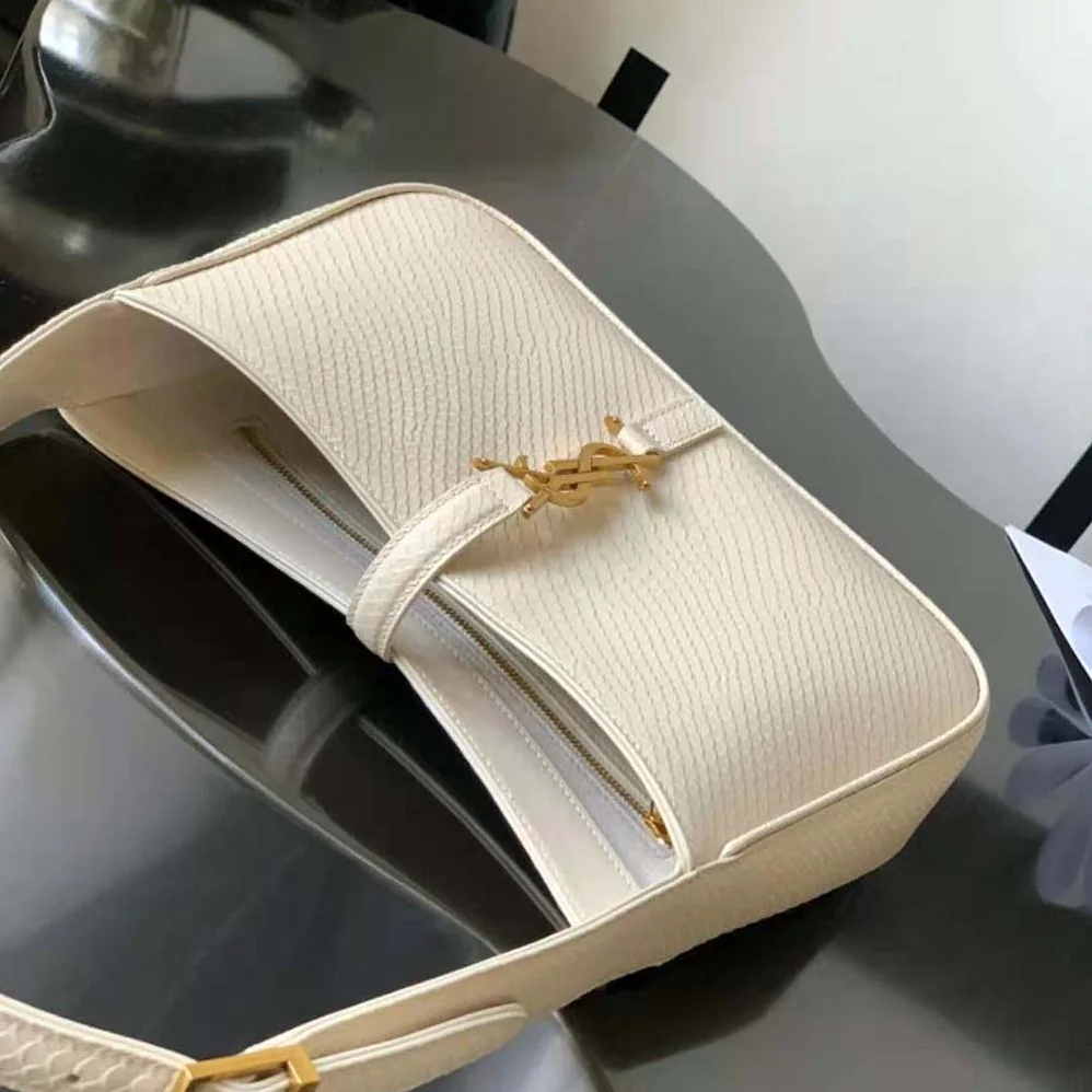 Saint Laurent YSL Le 5 A 7 Hobo Bag in Python for Women in Beige Saint Laurent YSL Le 5 A 7 Hobo Bag in Python for Women in Beige