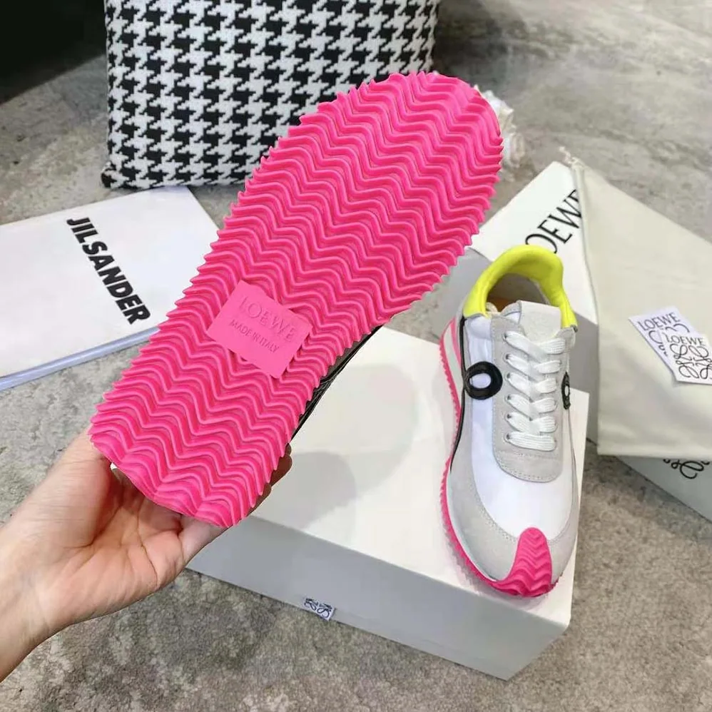 Loewe Flow Runner in Nylon and Suede for Women in Pink Loewe Flow Runner in Nylon and Suede for Women in Pink