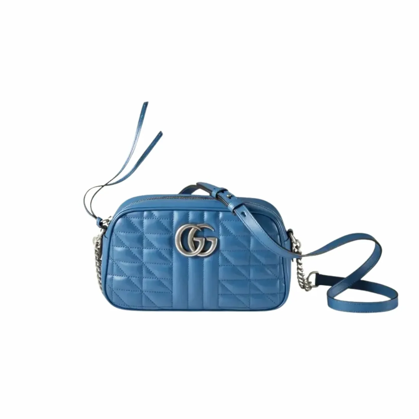 Gucci Marmont Matelasse Shoulder Bag in Blue Palladium Hardware Gucci Marmont Matelasse Shoulder Bag in Blue Palladium Hardware