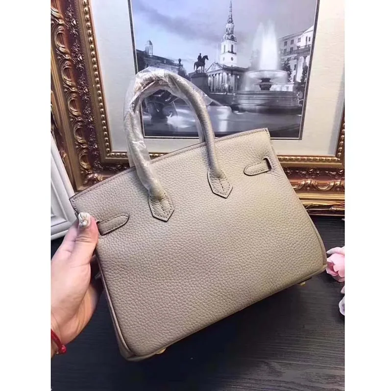 Hermes Birkin 25 Bag in Togo Leather with Gold Hardware in Grey